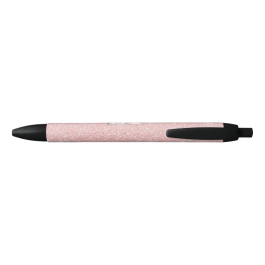Roze Glitz Monogram Crown Custom Autograph Pen (Achterkant)