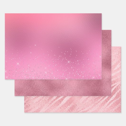 Roze glitz Sparkle Inpakpapier Vel (Set)