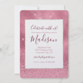 Roze Glitz Verjaardag Kaart (Voorkant)