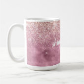 Roze Glitzy Glitter Harten Koffiemok (Links)