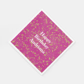 Roze Glitzy Gold Sparkle Confetti Stippen Servet (Hoek)