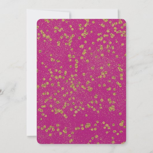 Roze Glitzy Gold Sparkle Confetti Stippen Verjaard Kaart (Achterkant)