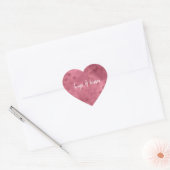 Roze Glitzy Lips Hart Sticker (Envelop)
