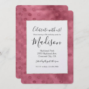 Roze Glitzy Lips Kaart