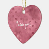 Roze Glitzy Lips Keramisch Ornament (Links)