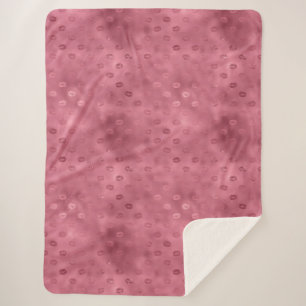 Roze Glitzy Lips Sherpa Deken