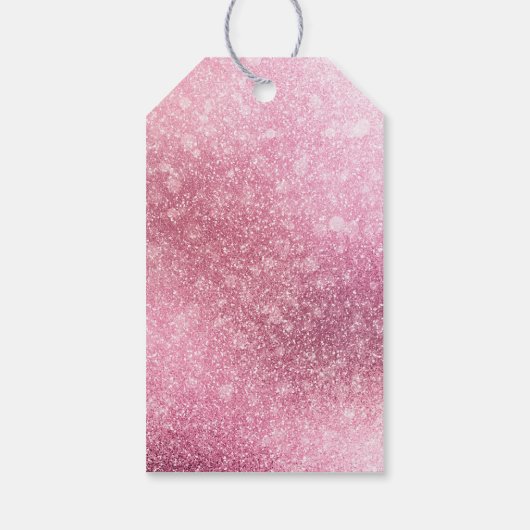 Roze Glitzy Sparkle gepersonaliseerd Cadeaulabel (Achterkant)