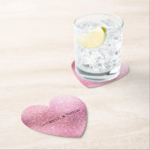 Roze Glitzy Sparkle gepersonaliseerd Kartonnen Onderzetters (Insitu)