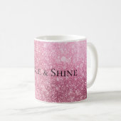 Roze Glitzy Sparkle gepersonaliseerd Koffiemok (Voorkant rechts)