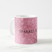 Roze Glitzy Sparkle gepersonaliseerd Koffiemok (Voorkant links)