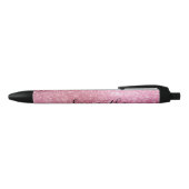 Roze Glitzy Sparkle gepersonaliseerd Zwarte Inkt Pen (Bovenkant)