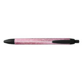 Roze Glitzy Sparkle gepersonaliseerd Zwarte Inkt Pen (Achterkant)