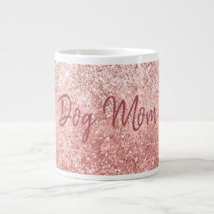 Roze Glitzy Sparkle Glitter Dog Mam Extra Grote Beker