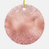 Roze Glitzy Sparkle Glitter Dog Mam Keramisch Ornament (Achterkant)