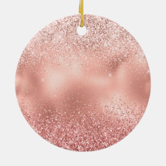 Roze Glitzy Sparkle Glitter Dog Mam Keramisch Ornament (Achterkant)