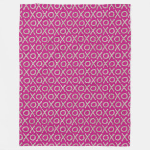 Roze Glitzy Zilver XOXO Verjaardag Fleece Deken