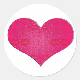 roze gloed hart ronde sticker