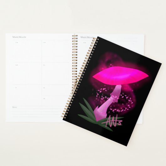  roze gloeiende paddenstoel planner (Display)