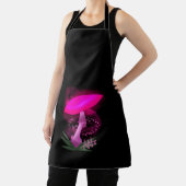  roze gloeiende paddenstoel zwart bandje Schort (Insitu)