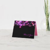 ROZE GLOEIENDE STERREN Gevouwen Dank u kaart (Voorkant)