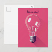 Roze gloeilamp briefkaart (Voorkant / Achterkant)
