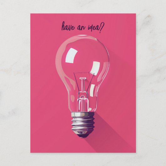 Roze gloeilamp briefkaart (Voorkant)