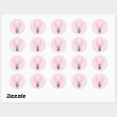 Roze gloeilamp emoji ronde sticker (Vel)