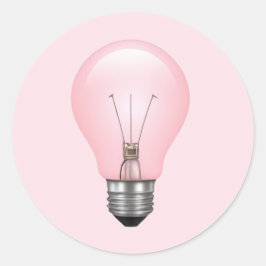 Roze gloeilamp emoji ronde sticker