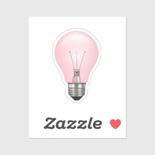 Roze gloeilamp emoji sticker (Vel)