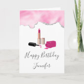 Roze gloeistok en nagelPoolse schoonheidsdag Kaart (Voorkant)