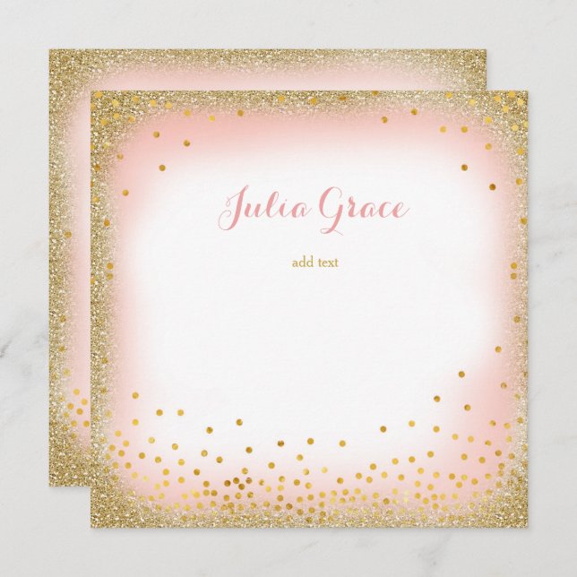 Roze glom Voeg jouw tekst toe (Voorkant / Achterkant)