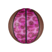 Roze Glossy Cheetah Basketbal (Verticaal)
