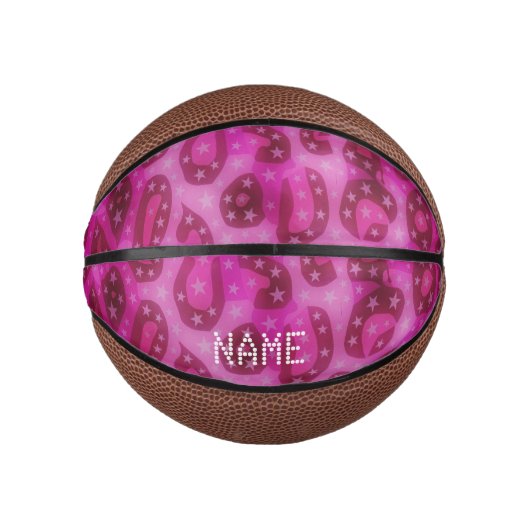 Roze Glossy Cheetah Basketbal (Voorkant)