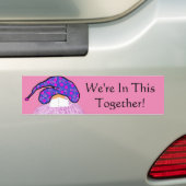 Roze gnome Face & Masker: In dit verband Bumpersticker (Op auto)