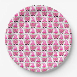 Roze Gnome-harten Bosland Scandinavisch Lief Papieren Bordje