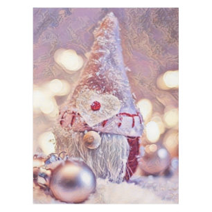 Roze Gnome in de sneeuw waterverf schilderij Tafelkleed