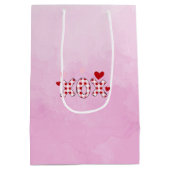 Roze Gnome Valentijn Paar Medium Cadeauzakje (Achterkant)