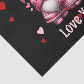 Roze Gnome Valentijn Paar Tissuepapier (Detail)