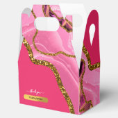 Roze & Gold Agate Geode Glitter Hartelijk dank Bedankdoosjes (Geopend)