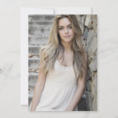 Roze Gold Agate Glitter Afstuderen Foto Afstuderen Aankondiging (Achterkant)