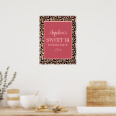 Roze Gold Black Leopard Print Girl's Sweet 16 (Keuken)