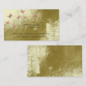 Roze Gold Blush Cooper Mint Green Metallic Visitekaartje (Voorkant / Achterkant)