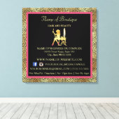 Roze Gold Cheetah Print Boutique Information Sign (Insitu (Houten vloer))