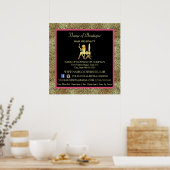 Roze Gold Cheetah Print Boutique Information Sign (Keuken)
