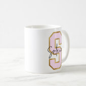 Roze Gold College Varsity Letter Monogram S Koffiemok (Voorkant rechts)