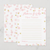Roze Gold Confetti Baby shower Advies (Voorkant / Achterkant)