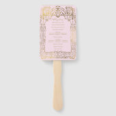 Roze Gold Deco Chic Glam Wedding Program Handteken Handwaaier (Achterkant)
