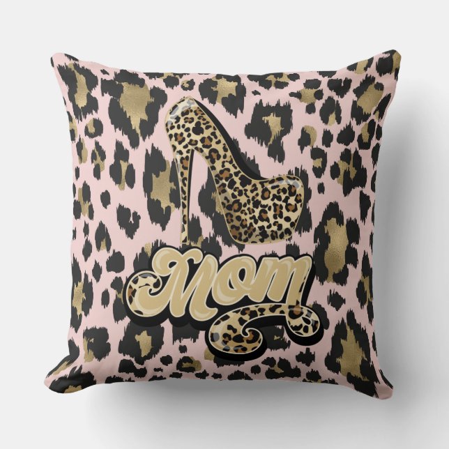 Roze Gold Diva Mam Didruk Omkeerbare Pillow Kussen (Voorkant)