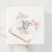 Roze Gold Elephant Baby shower Bedankjes Labels (In situ)