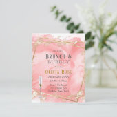 Roze Gold Fairytale Brunch & bubel Uitnodiging (Staand voorkant)